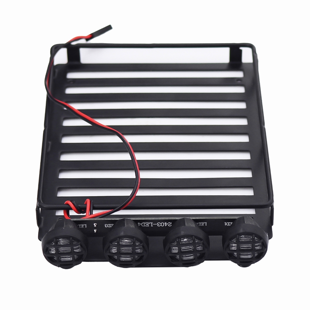 Metal Roof Spotlight Rack Luggage Rack With 4 Led For 1/18 RC Crawler ...