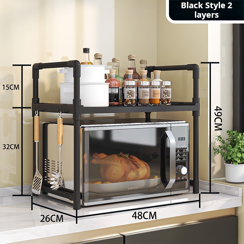 Kitchen Microwave Rack Multifunctional Countertop Oven Bracket Shopee