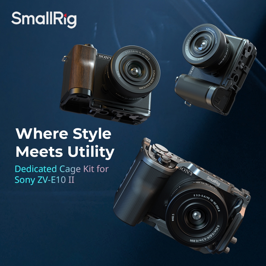 SMALLRIG Custodia In Pelle Per Sony ZV-E10 II Con Cinturino Da Polso E Gabbia In Alluminio - Kit Mezza Custodia Vintage 4777 - 4