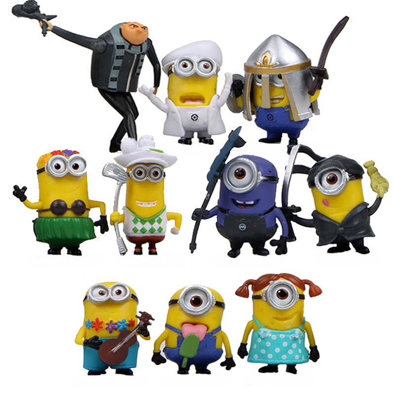 Anime Gru Despicable Me Dolls Miniatures Action Figures Minions Bob ...