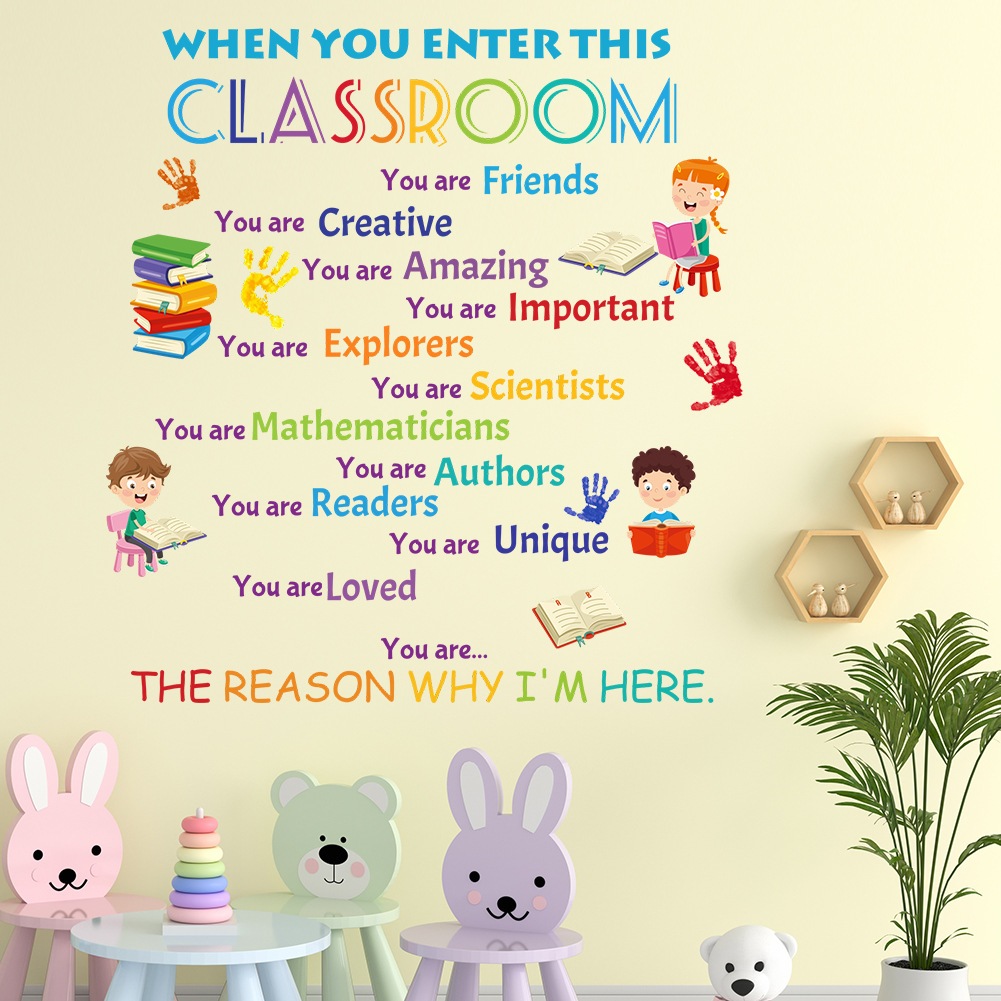 Diy Wall Stickers Color English Letters Reading Inspirational Wall ...