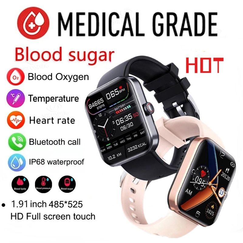 Smart Watch Blood Glucose Blood Pressure 24 Hour Heart Rate Temperature  Sleep Monitoring Sport Monitoring Inch Screen Smartwatch F57L