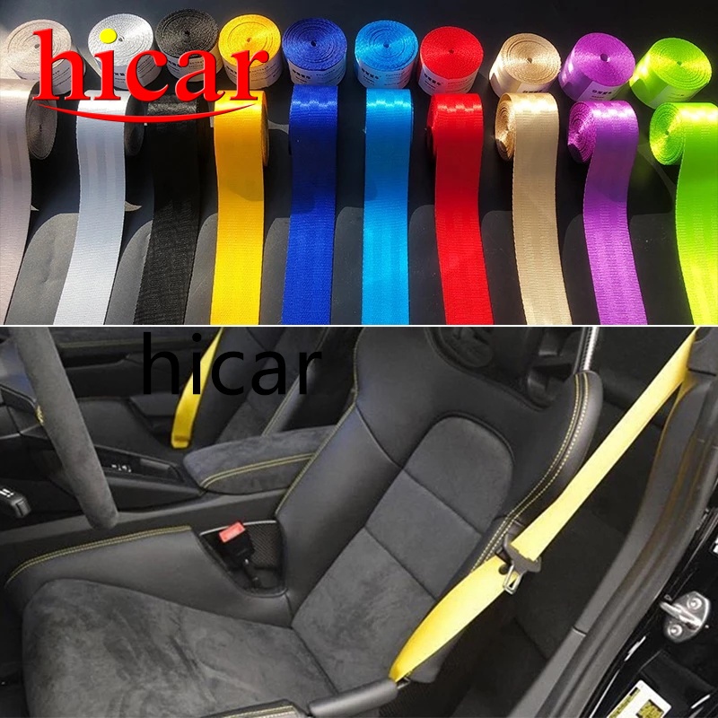 3.5m Blue Seat Belt Webbing Fabric - Racing Car Harness Straps, 1.81 Inch Width