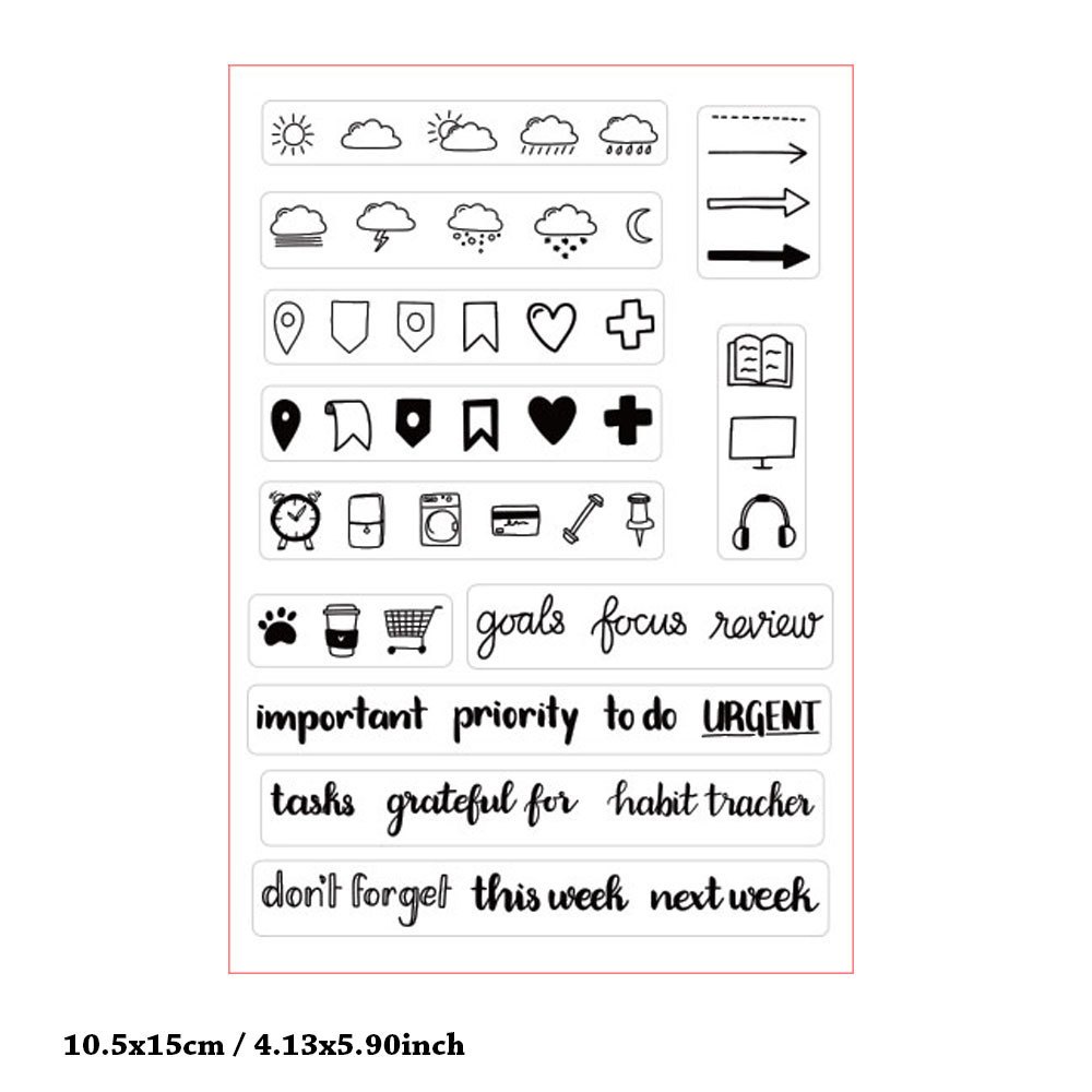 Planner Clear Silicone Rubber Seal Stamp For DIY Album Scrapbooking ...