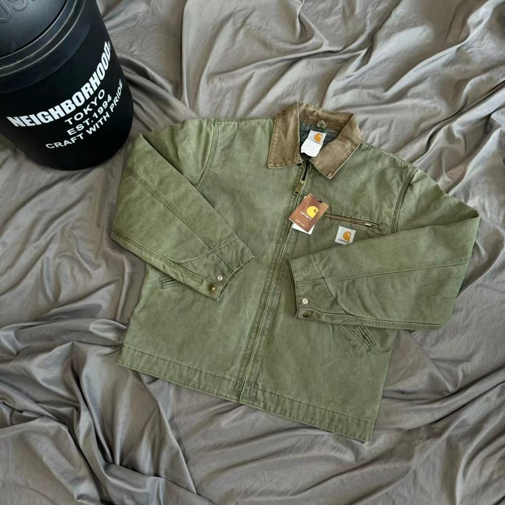 Carhartt JB1215 JB1236 Red Rice Rouge Olive Green Retro Washed Detroit Jacket Jacket Loose Large Size Men Women Couples vintage Shopee Philippines