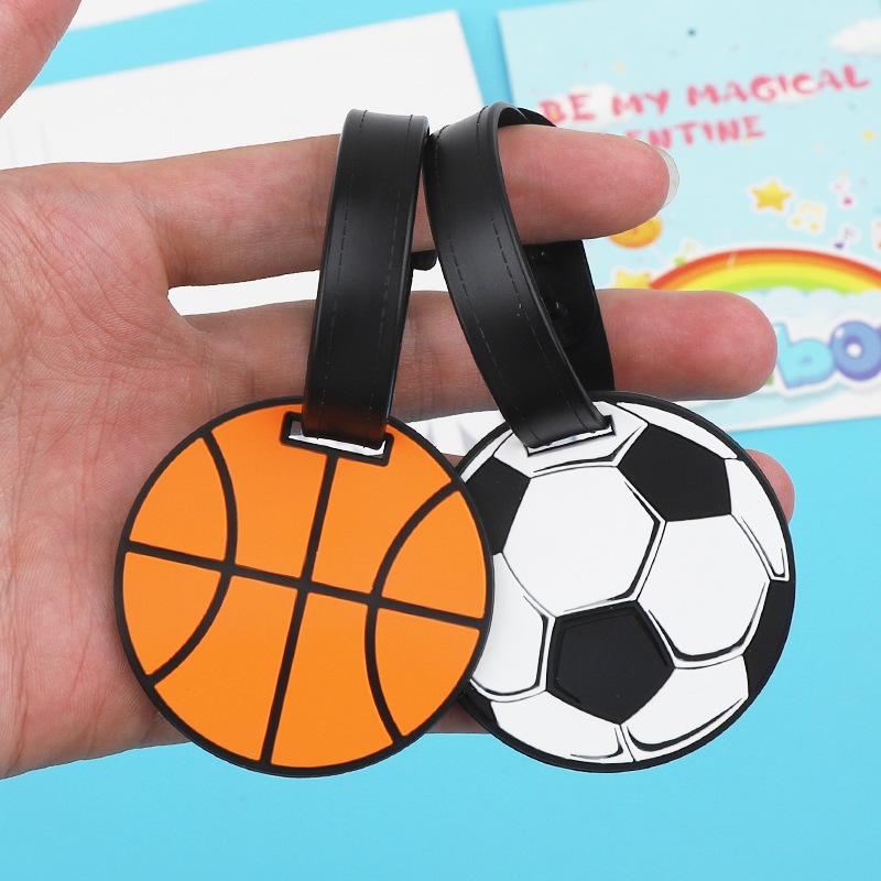 Small Soccer Luggage Tags Basketball Sport, Football PVC Travel Id ...