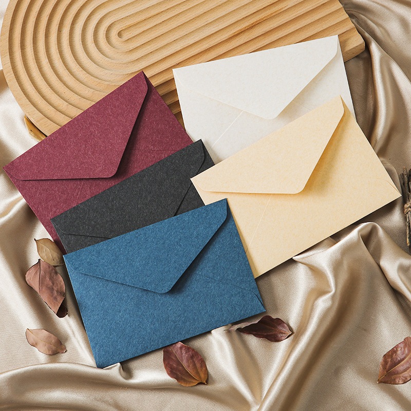 Vintage Cashmere Envelopes Solid Thick Paper Envelopes Seal Sticker DIY