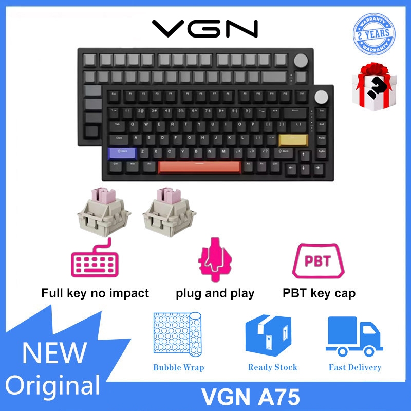 VGN A75 wired single mode mechanical keyboard hot swappable RGB ...