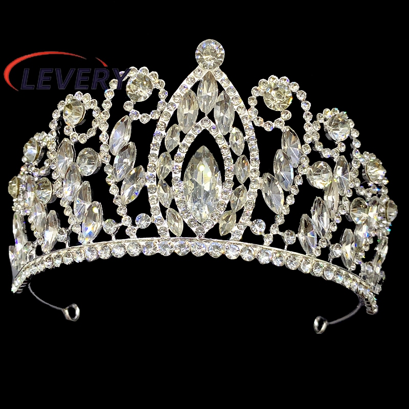 Levery Wedding Tiaras and Crowns for Women Crystal Queen Crown Silver ...