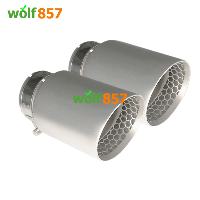 AO 4" Universal Stainless Steel Exhaust Tips – Sand Blasted Matte, Screw-On (2-Pack)