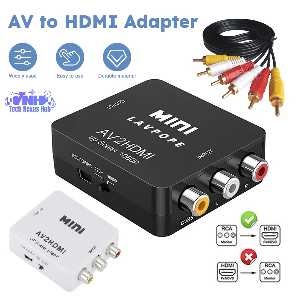 RCA AV TO HDMI AV to HDMI 1080P AV2HDMI Mini AV to HDMI Converter RCA ...