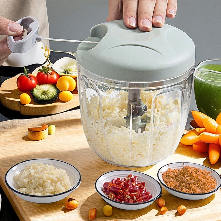500ml/900ml Hand Chopper Manual Rope Food Processor With Pounding ...