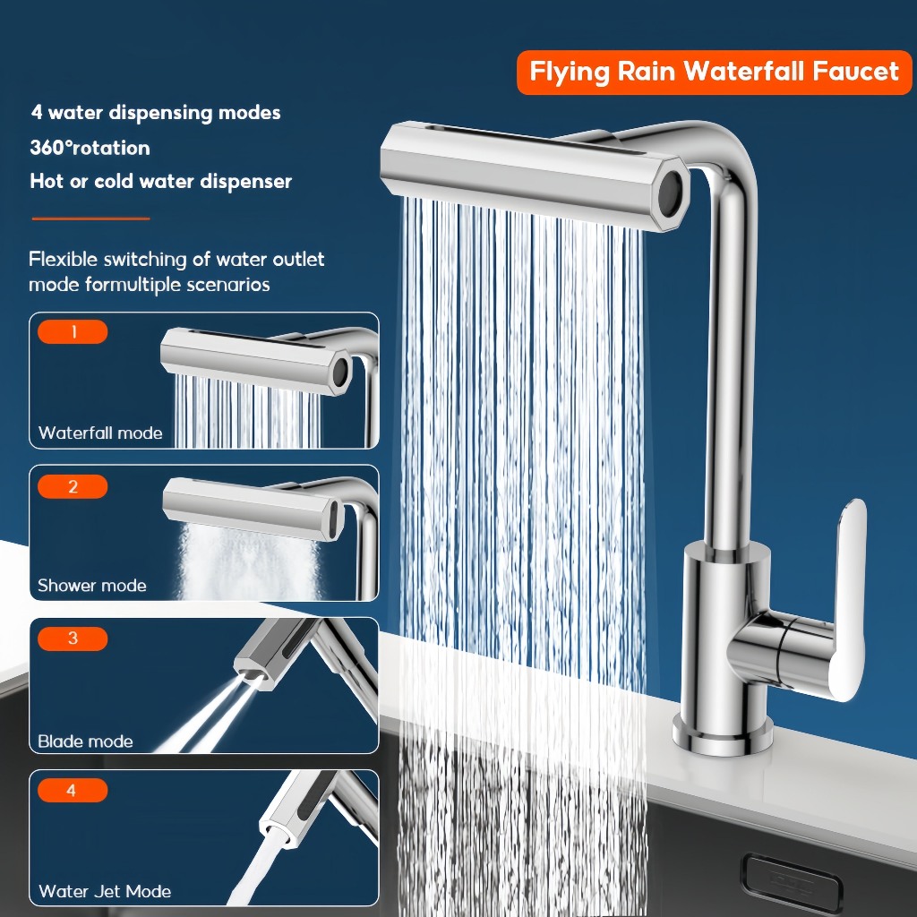 360° rotation multifunctional faucet sink kitchen faucet 304 stainless ...