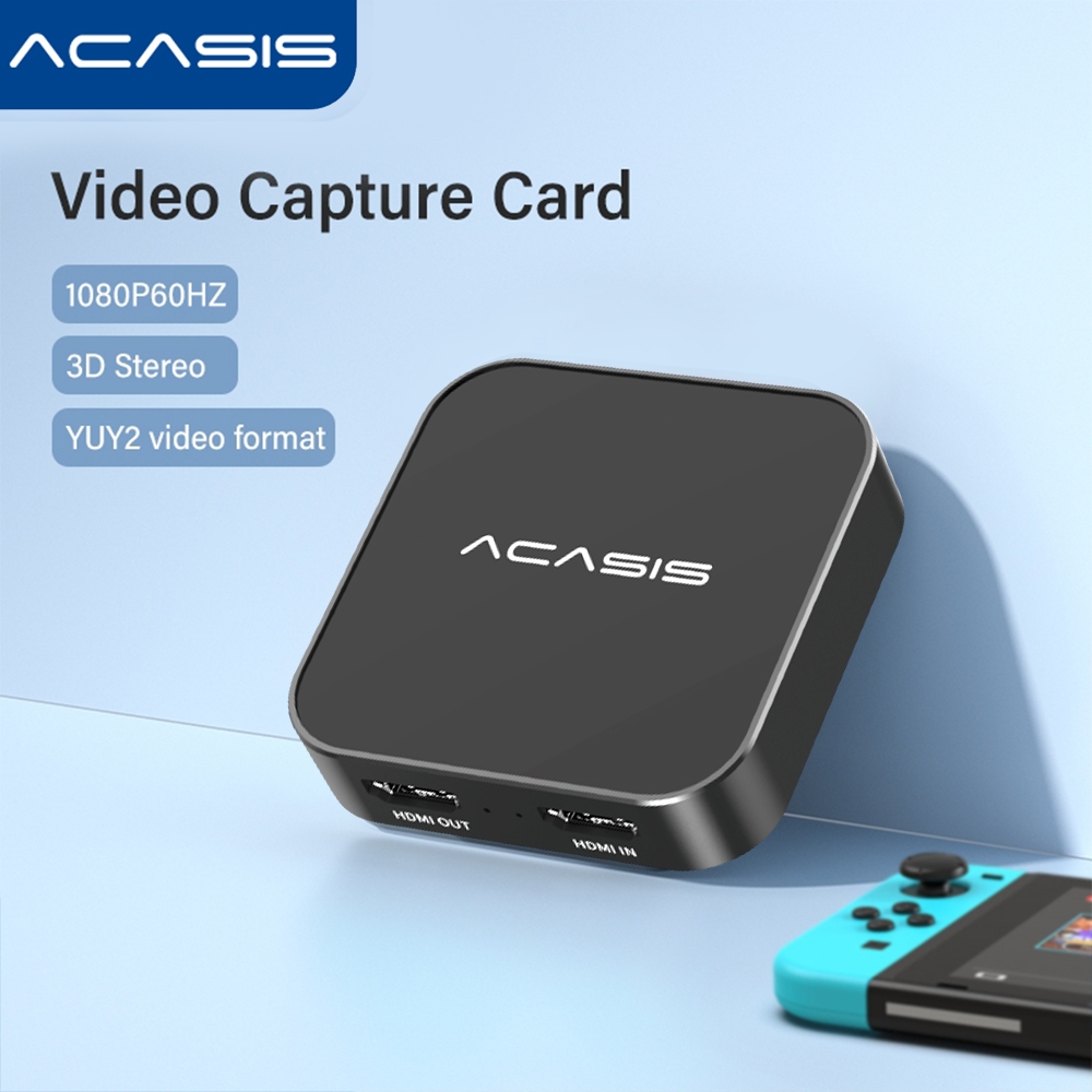 ACASIS Binaural Video Capture Card HDMI To 4K60 Input /1080P60HZ HD  Low Delay Recording Game Recording Box Nintendo Switch/PS5/PS4/3 Xbox