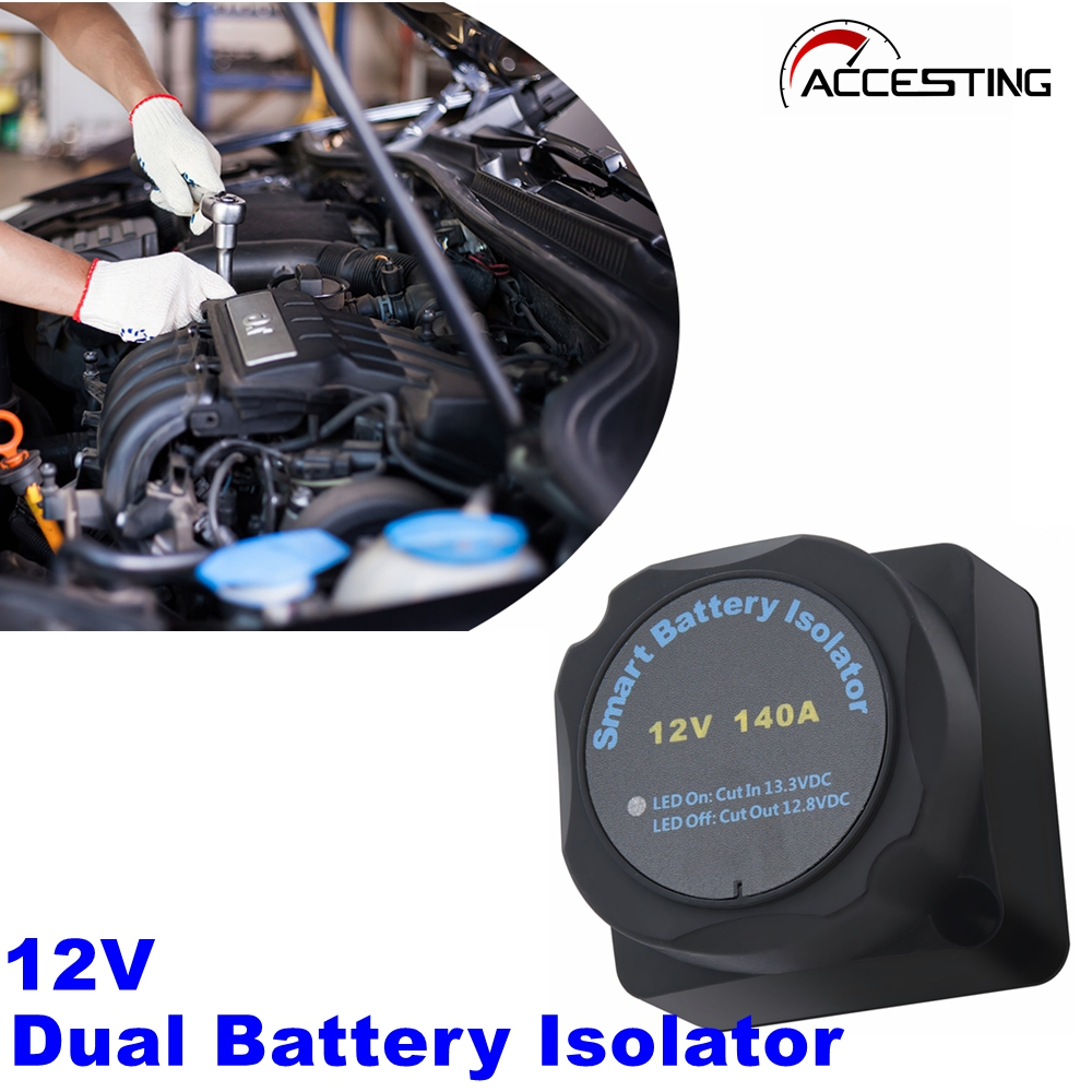 Split Charge Relay Kit 12V 140AMP with Smart Battery Isolator & 10mm