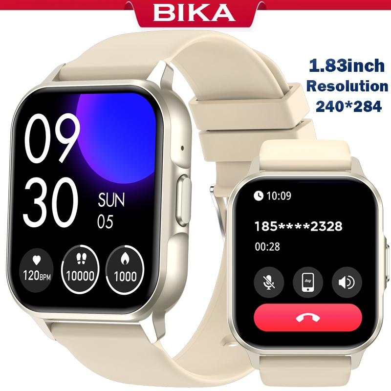 BIKA 2024 NEW SmartWatch Android Phone 1.83 Color Screen Full Touch Custom Dial Smart Watch Women Bluetooth Call Smart Watch Men For IOS Android iphone huawei Shopee Philippines