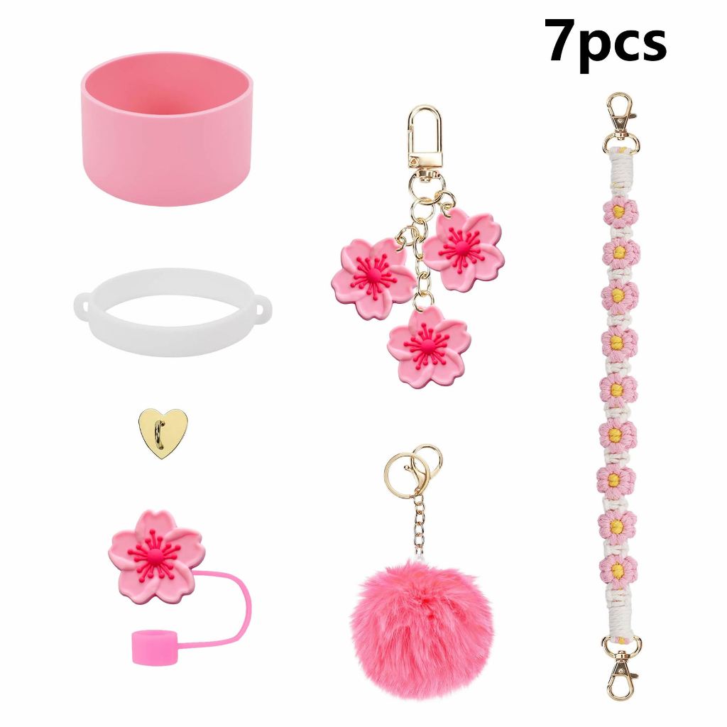 Klasikok Accessories Kit For Stanley Cup – Boho Strap, Silicone Boot, Straw Cover, Charms & More