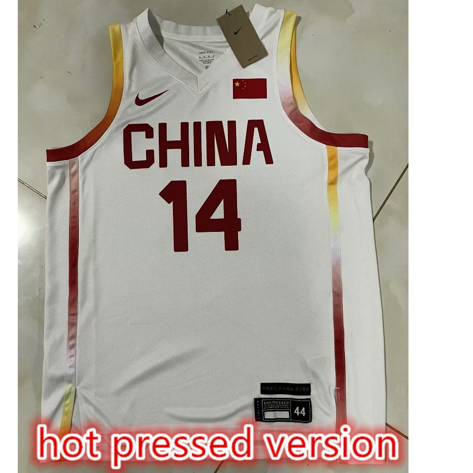 2024 NBA Jersey hot pressed version Paris Olympic China 14 LI Y. R