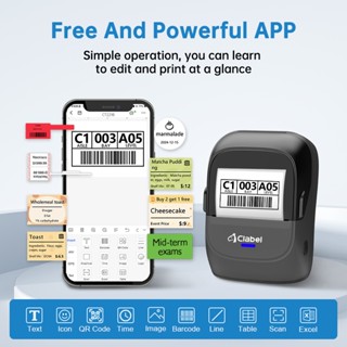 CLABEL 221B Label Printer Bluetooth Portable Thermal Printer Mini ...