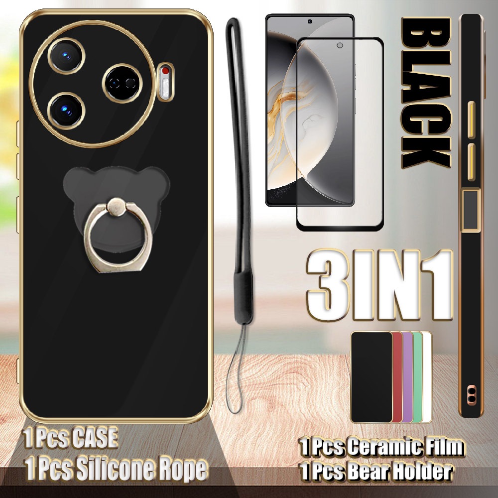 3 In 1 For Tecno Camon 30 Pro 5G/CL8 Straight Edge Electroplated Case