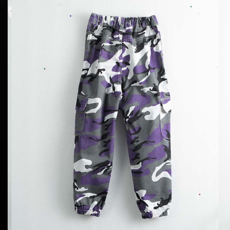 LOLANTA LOLANTA Meisjes hiphop streetdance kledingset jazz dancewear tanktop camouflagebroek, paars, 160