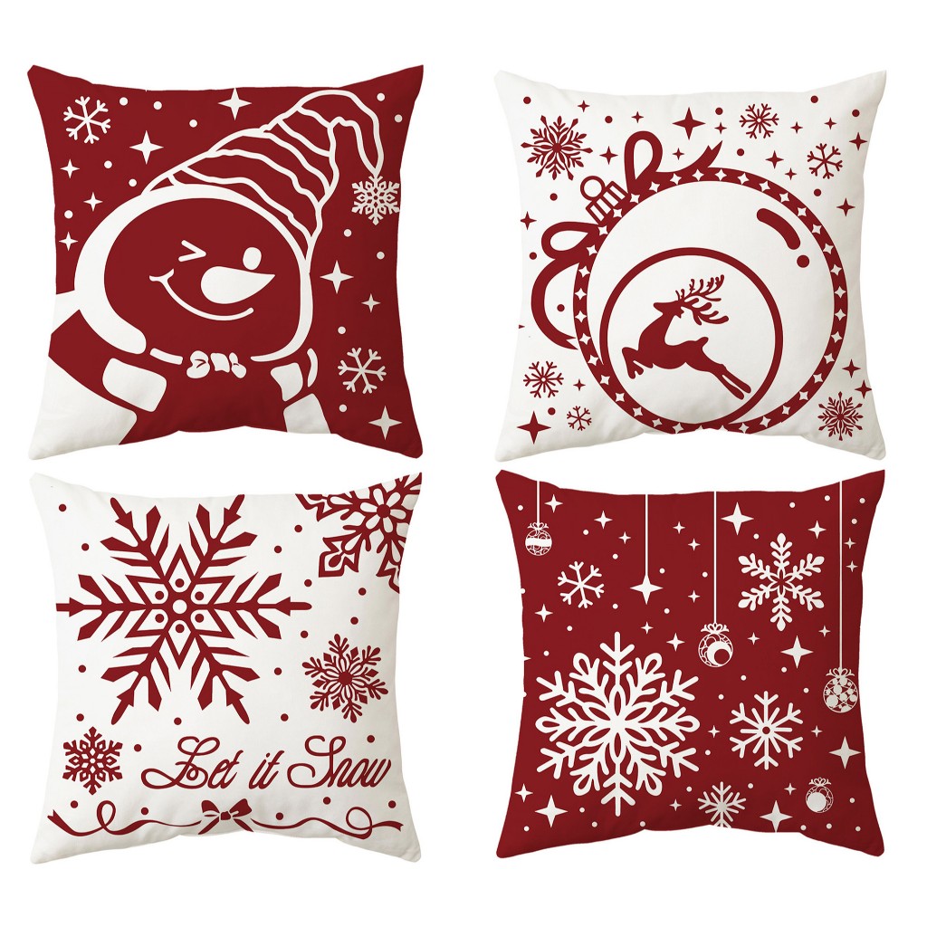 Christmas red Pillowcases 70×70.60×60.50×50.45×45.40×40.Home christmas
