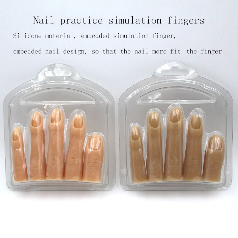 Manicure Silicone Practice Hand Model With Joints NonBendable Nail