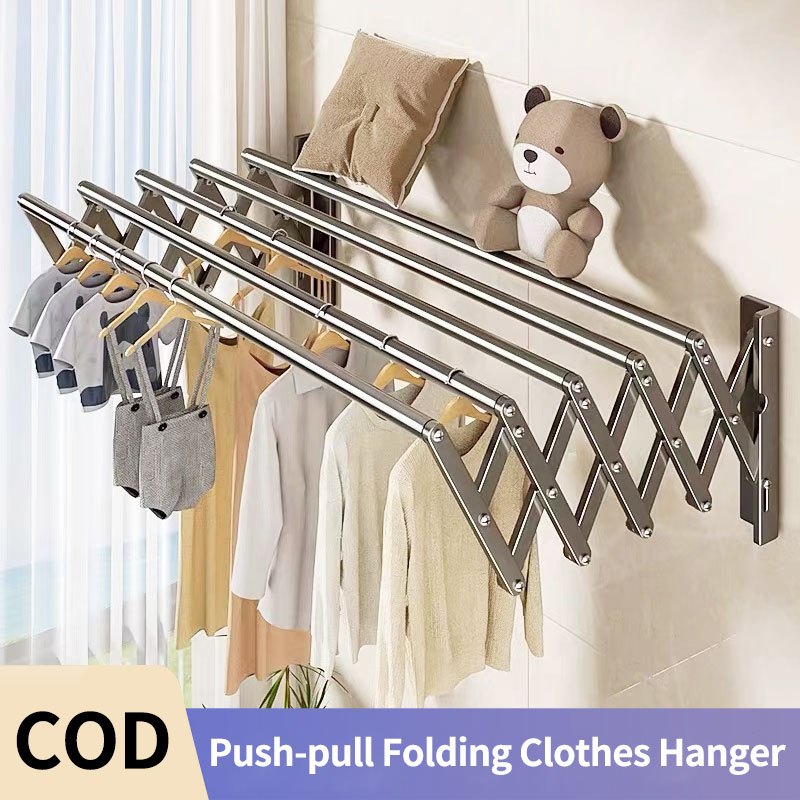 Foldable Drying Rack Wall Mounted Stainless Steel space saving laundry ...