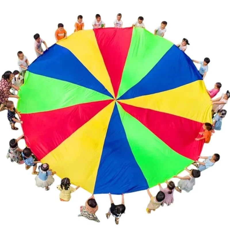 Kids Outdoor Teamwork Game Prop Rainbow Parachute Toys Play Mat 20ft/6m ...