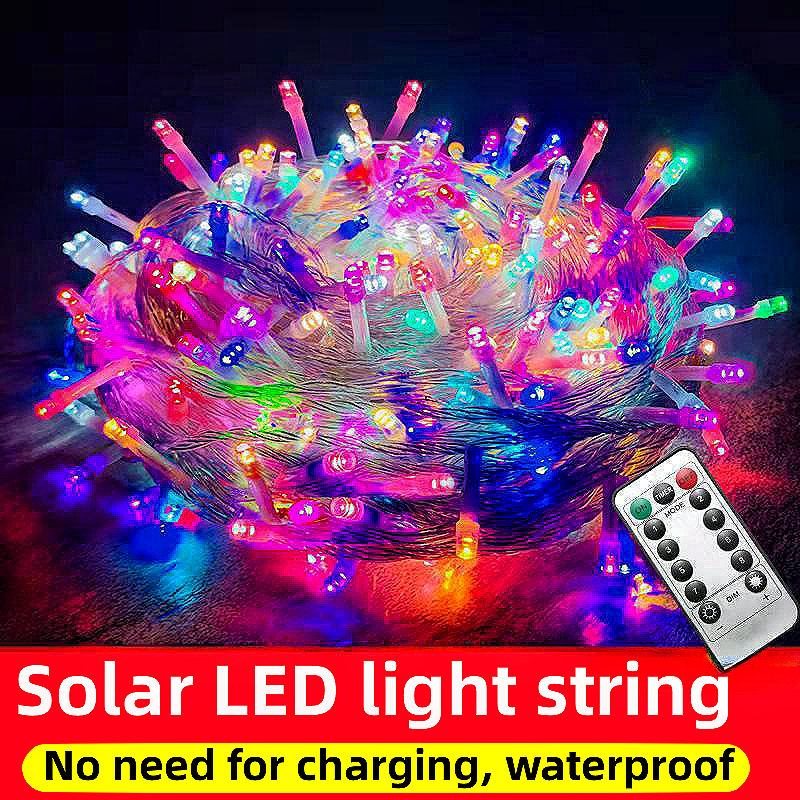 50 LED Solar Fairy String Lights - Outdoor Waterproof For Christmas, Party, Garden - Warm/Clear