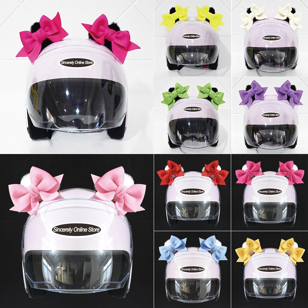 A pair helmet Decorations Bow female must-have motorcycle helmet DIY ...