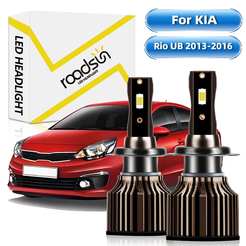 【For KIA Rio UB 2013-2016】LED Car Headlight Bulbs 1 Pair Headlamp 6000K ...
