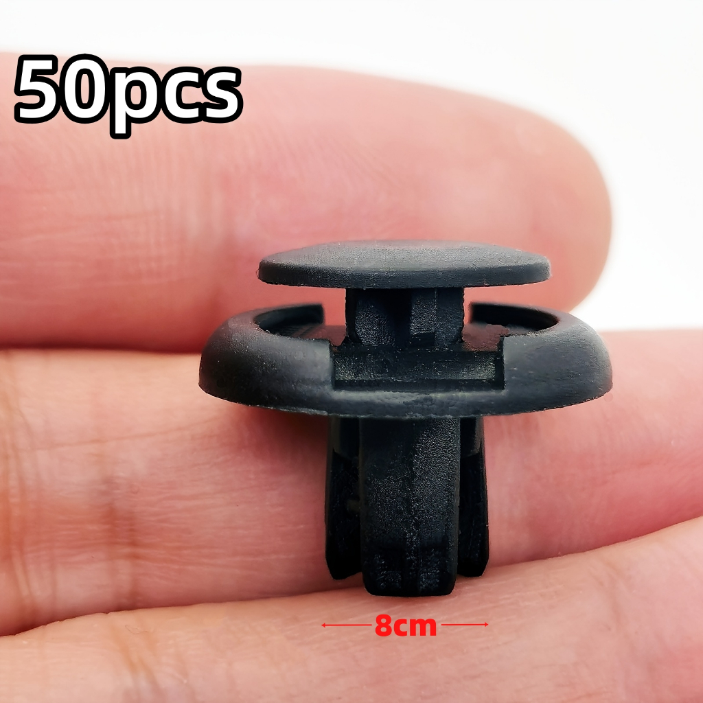 50pcs 8mm Car Plastic Bumper Fastener Rivet Fixer Push Type Engine Hood ...