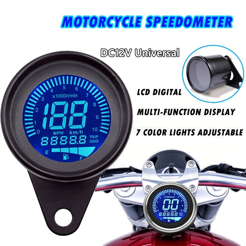 Motorcycle Speedometer LCD Display Odometer Tachometer LED Indicator ...