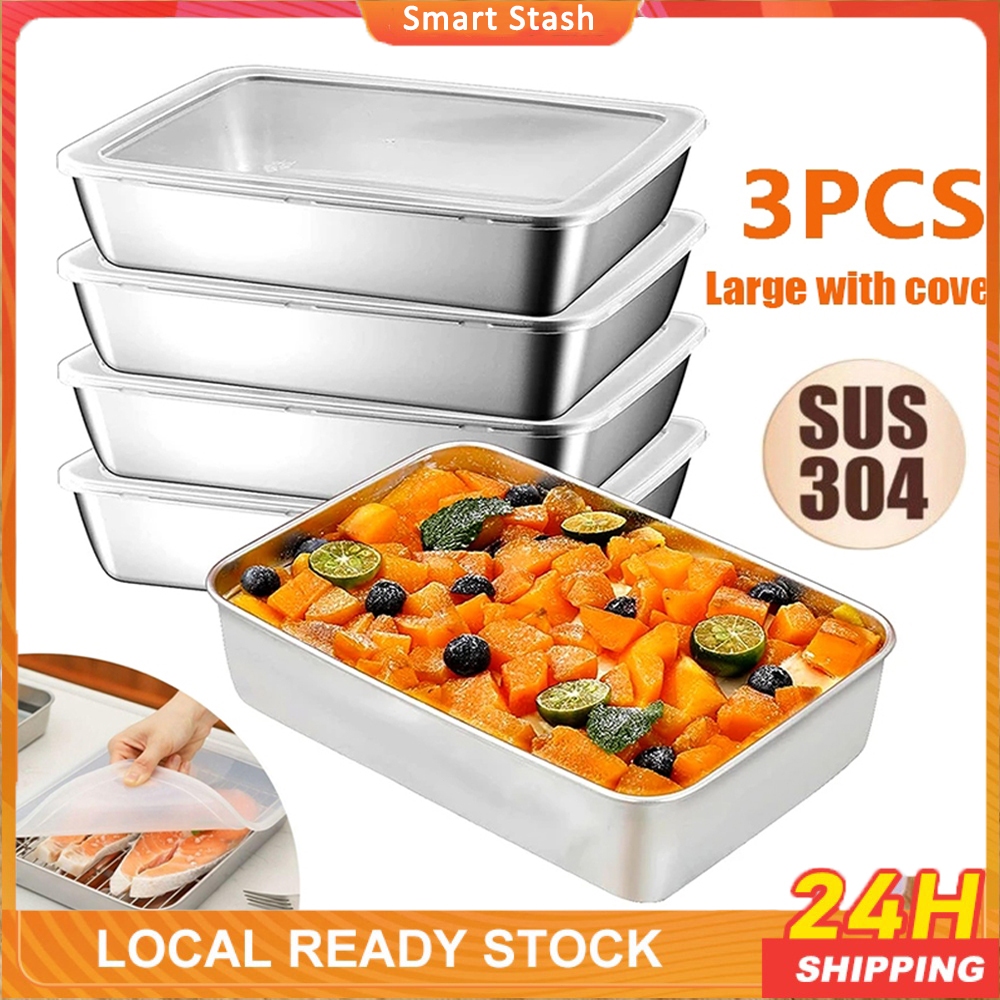 304 Stainless steel Fresh Keeping box with Lid for adult food storage ...