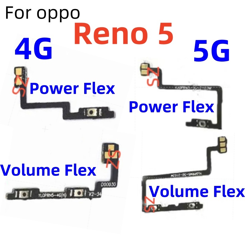 Power ON Off Volume Button Flex For Oppo Reno5 4G 5G Side Key Switch ...