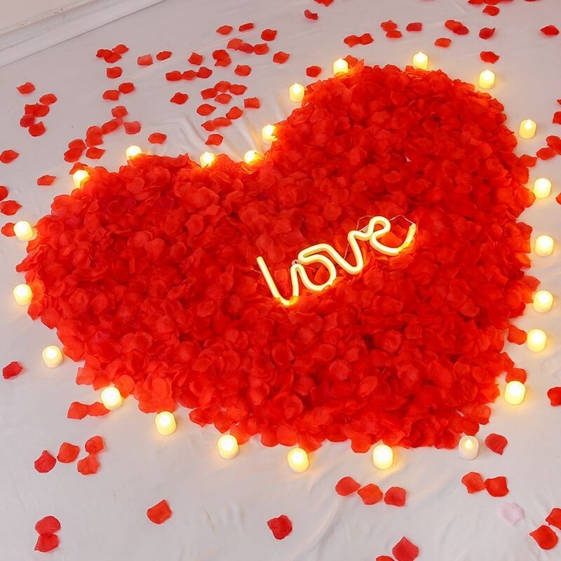 Scheam 1500 Pcs Artificial Silk Rose Petals Decoration For Romantic