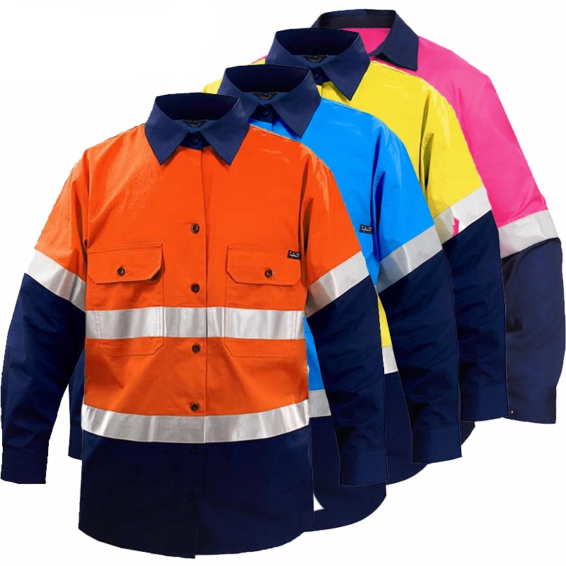 Hi Vis Men Work Shirt 100% Cotton High Visibility Clothing Shirt ...