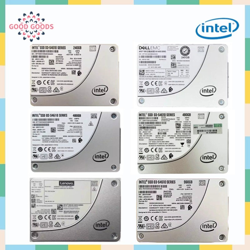 Intel SSD D3-S4610シリーズ 480GB x2個セット Intel SSDSC2KB480GZ Hard Drive 480GB SSD SATA 6Gb/s 3D TLC 2.5in