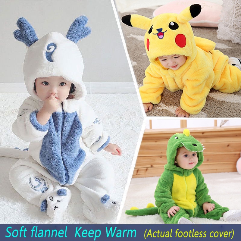 Cute Baby Romper Pikachu One Piece White Dragon Dinosaur Cartoon Animal ...