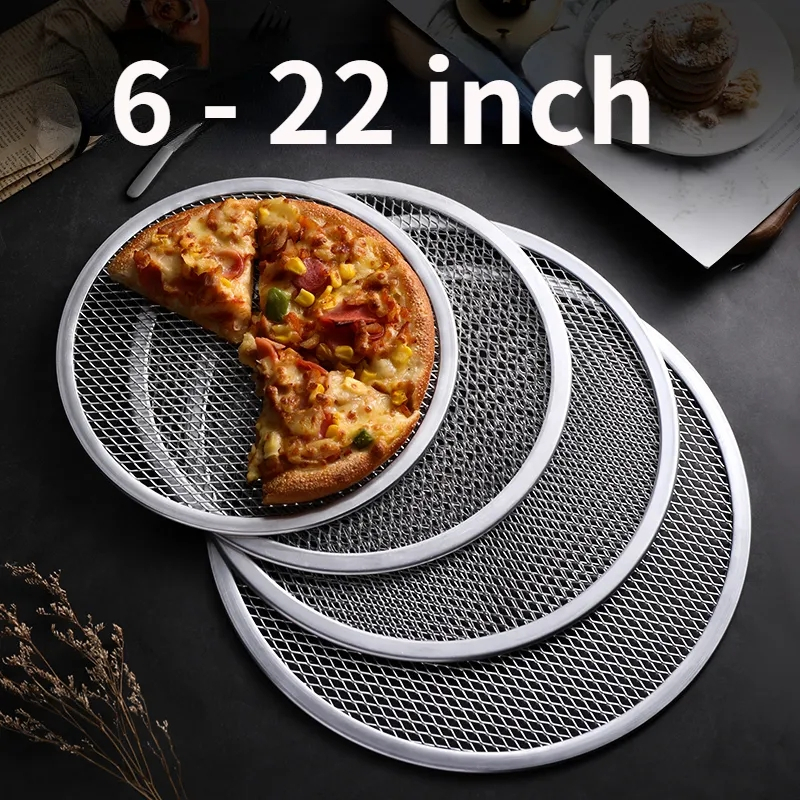 Non stick Pizza Screen Pan Baking Tray Metal Net New Seamless Aluminum ...