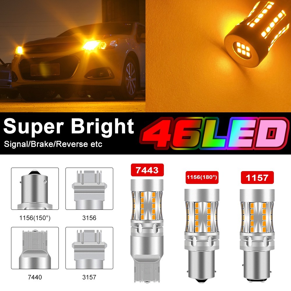1Piece 46LED Car LED Lamp Bulb Turn Signal Lightl Canbus No Error 1156 ...