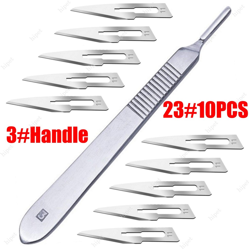 10 Pcs 11# Sterile scalpel blades with 3# Handle for Paper Cutting ...