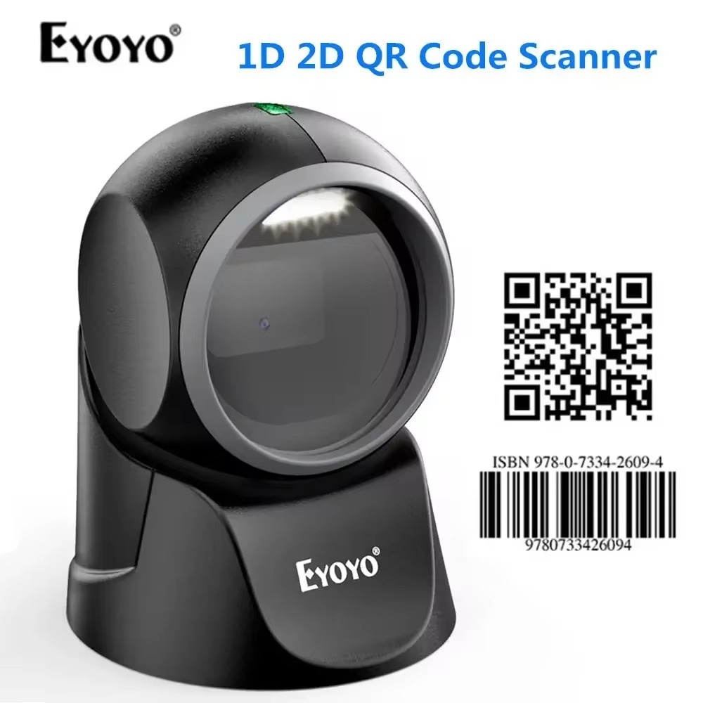 Eyoyo 1D 2D Desktop Barcode Scanner Automatic Sensing Scanning ...