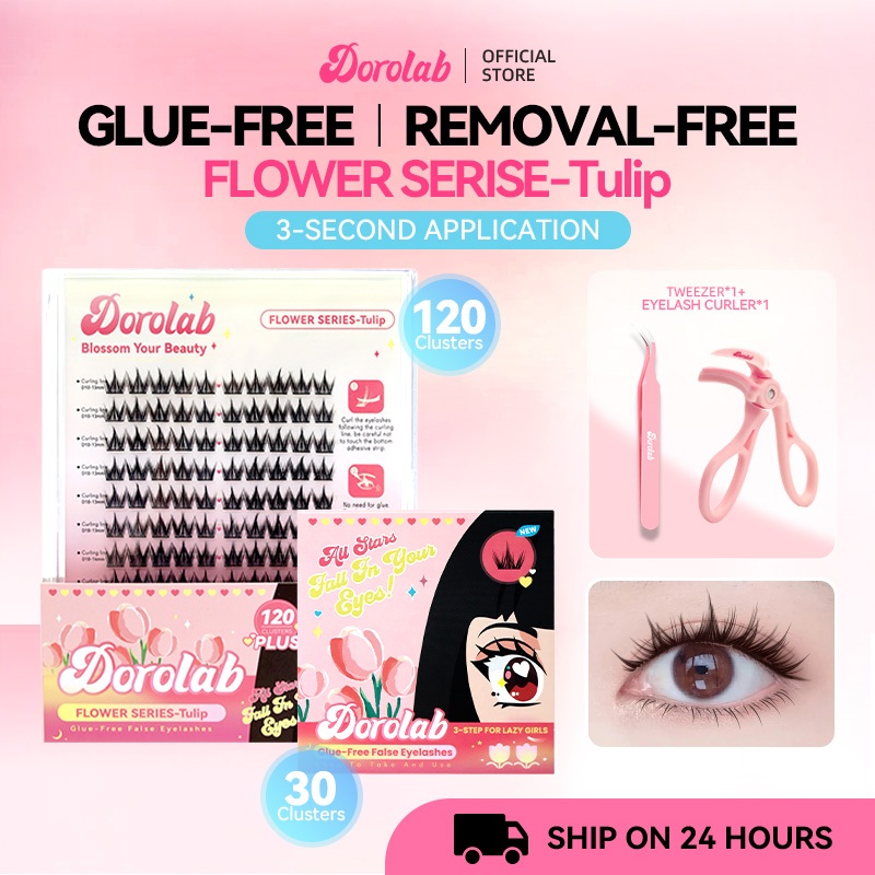 [SHIP ON 24 HOURS] DOROLAB Eyelash Glue-free Eyelashes Flower-Serise ...