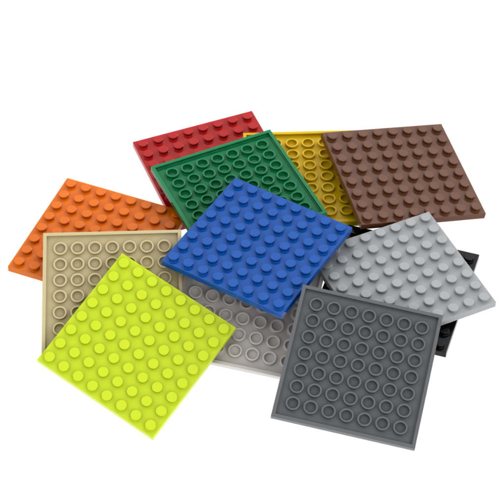 12PSC Small Particle Plate Classic Building Blocks 8x8 Pieces Base ...