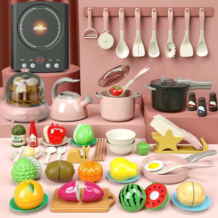 Pink/Blue kitchen toys for girls Plastic Cooking toy Set for kids