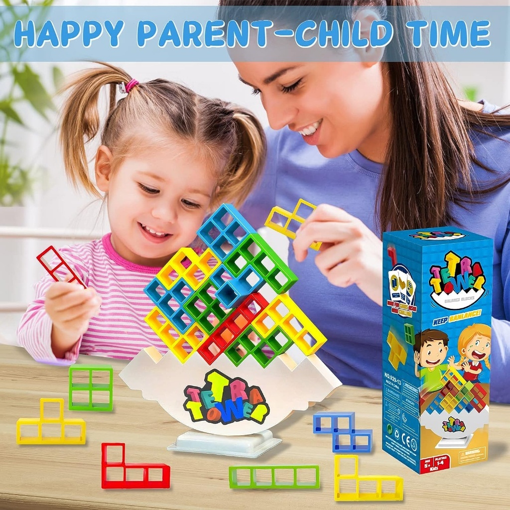 16pcs Tetra Tower Balance Stacking Blocks Game Building Blocks Toy for ...