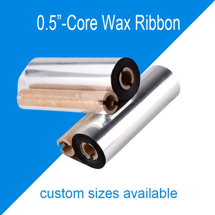 110X75 0.5“ double-core wax ribbon barcode printing wax thermal ...