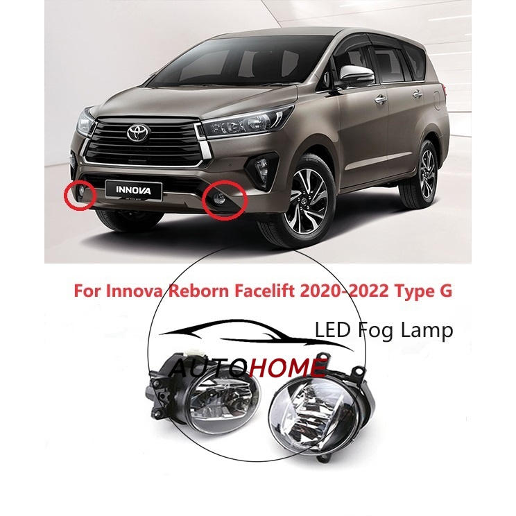 MIZIAUTO Pair Of LED Fog Lights For Jeep Cherokee 2019-2022 - Black Housing, Clear Lens, 6000K White